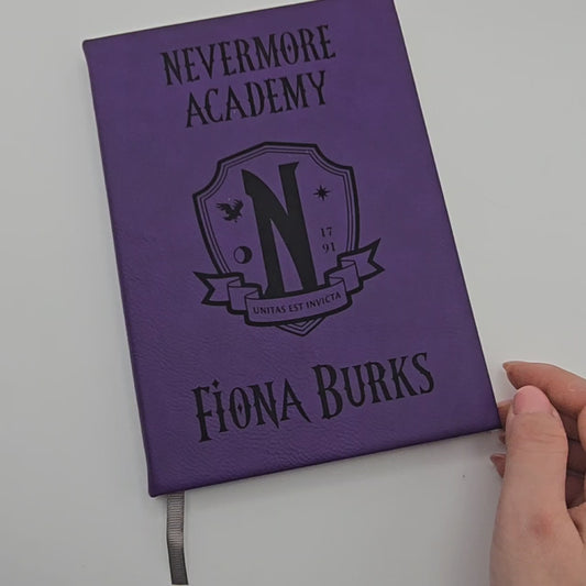 Personalized Nevermore Academy Journal - Custom Name | Wednesday Inspired Gift